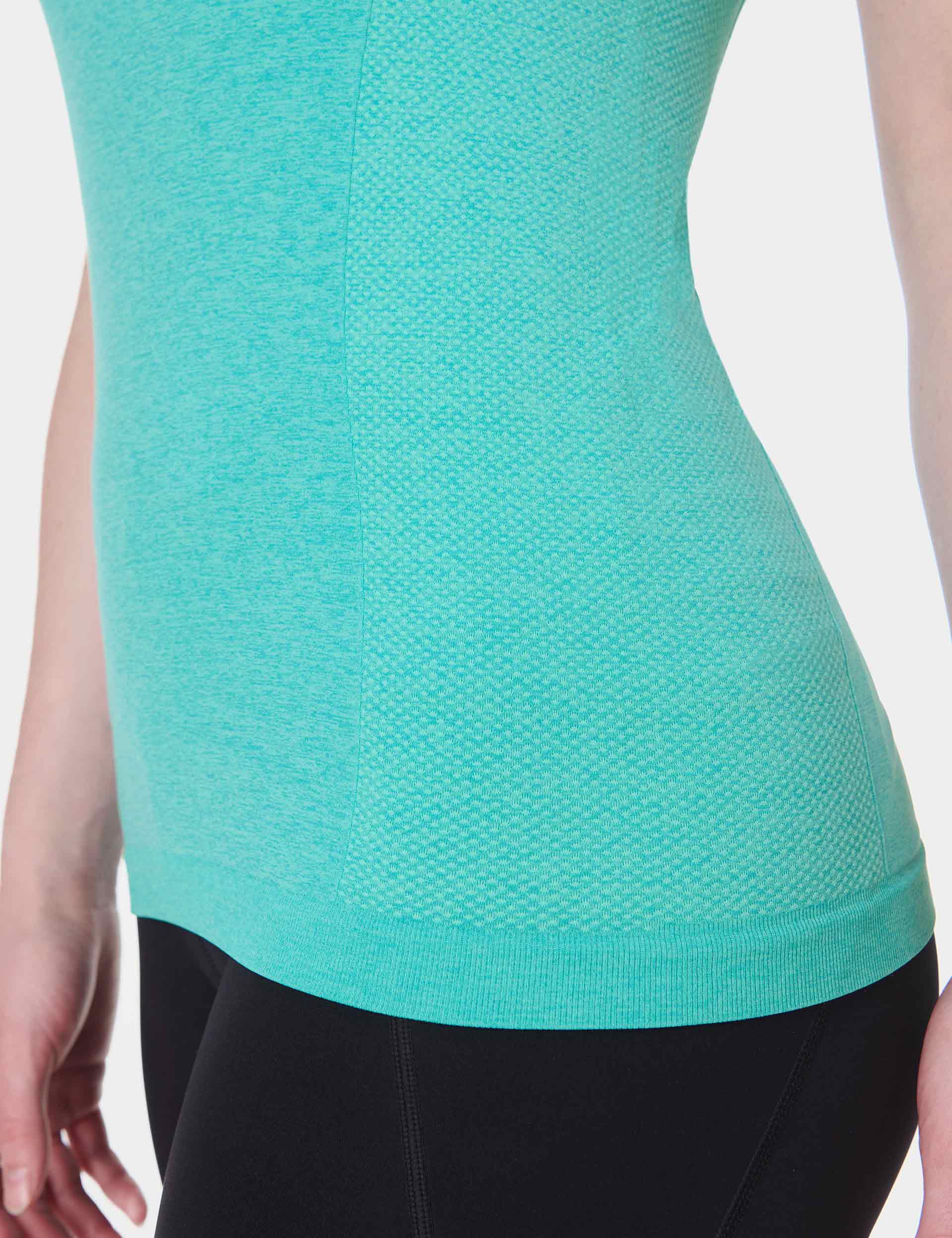 Seamless Gym Vest for Athletes - Seaspray Ripple Blue Marl | Breathable Workout Tank Top for Men & Women | Perfect for Running, Yoga & Fitness Training