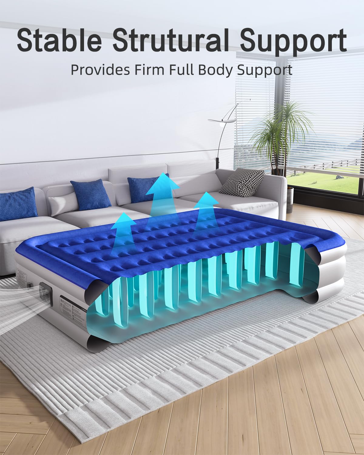 **Queen Size Air Mattress with Built-in Pump - 16