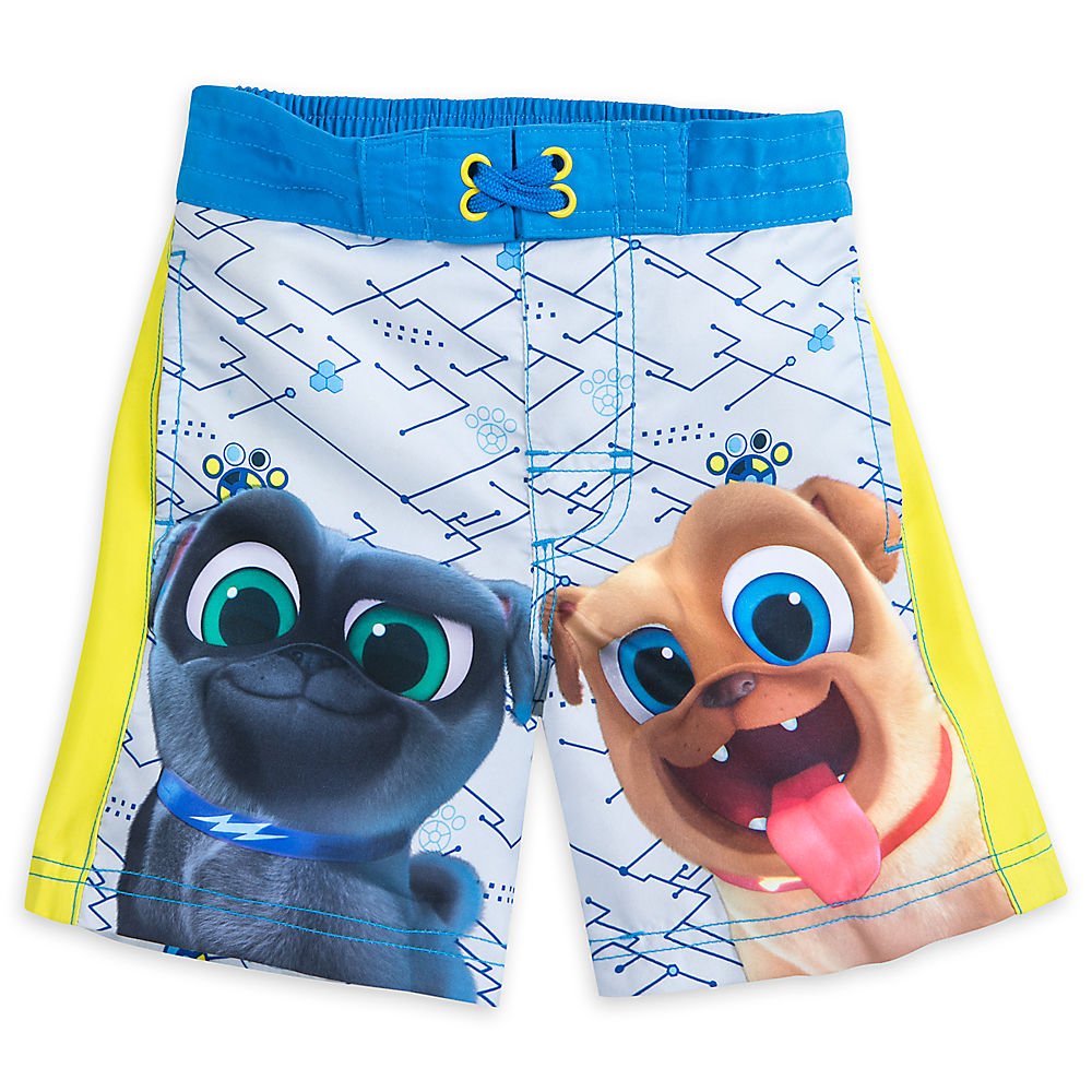 Disney Puppy Dog Pals Boys Swim Trunks - Quick Dry Swim Shorts for Kids, Beach, Pool & Summer Water Activities
