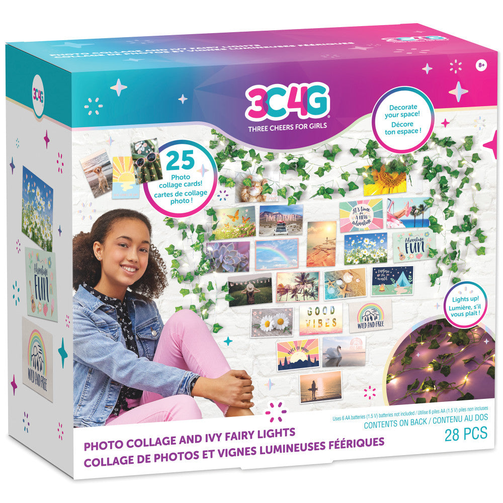 3C4G Ultimate Bedroom Makeover Kit - Photo Collage & Ivy Fairy Lights for Wall Decor | Perfect for Dorm Room, Teen Girl Bedroom & Instagram Aesthetic