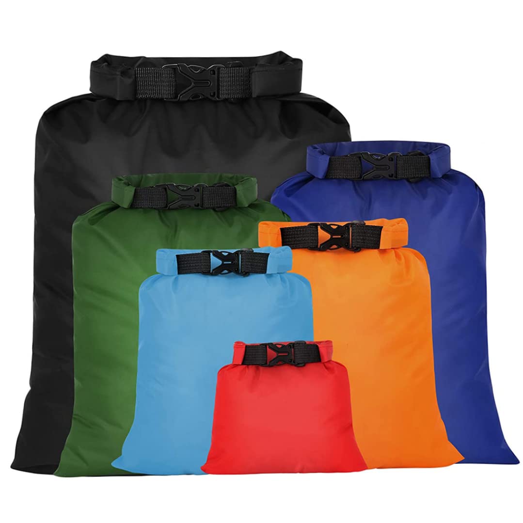 Ultralight Waterproof Dry Bag - 6pcs Set for Snorkeling, Camping, Boating & Rafting | Portable Outdoor Storage Sack | Perfect for Beach, Kayaking & Water Sports
