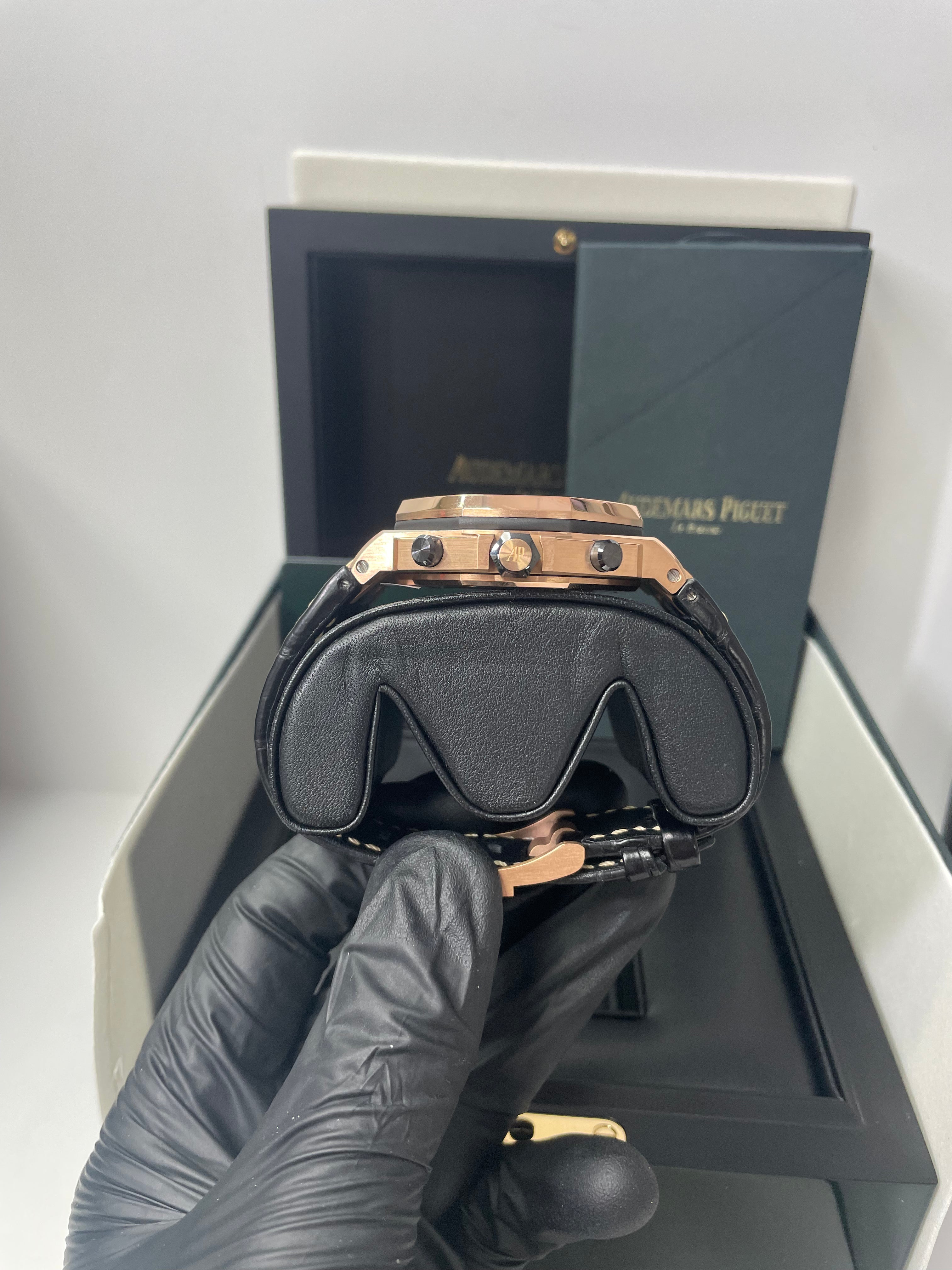 Audemars Piguet Royal Oak Offshore Selfwinding Chronograph Men's Watch - 18K Rose Gold Case, Black Dial with Rose Gold Subdials, Ceramic Bezel (Ref#26470OR.OO.A002CR.02) - Luxury Sports Watch for Business, Events & Collectors