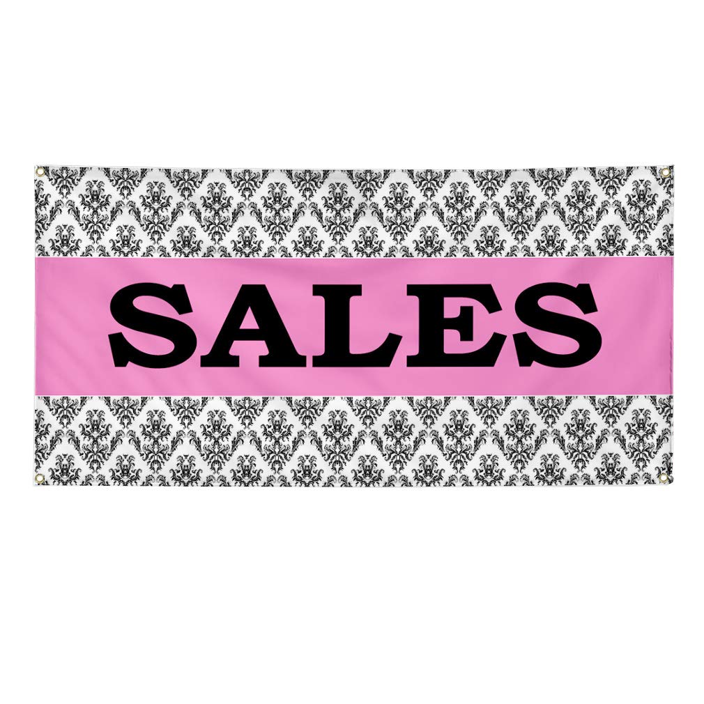 Vinyl Banner - 48x96 Inches, Weatherproof & Durable with 8 Grommets - Pink Business Advertisement Sign for Outdoor, Industrial & Yard Use - Perfect for Sales, Events, and Promotions