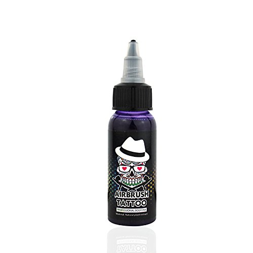 OPHIR Temporary Tattoo Ink - Airbrush Body Art Pigment for Professional Tattoo Artists - 30ML/Bottle (Purple) - Perfect for Halloween, Cosplay, and Body Painting Events