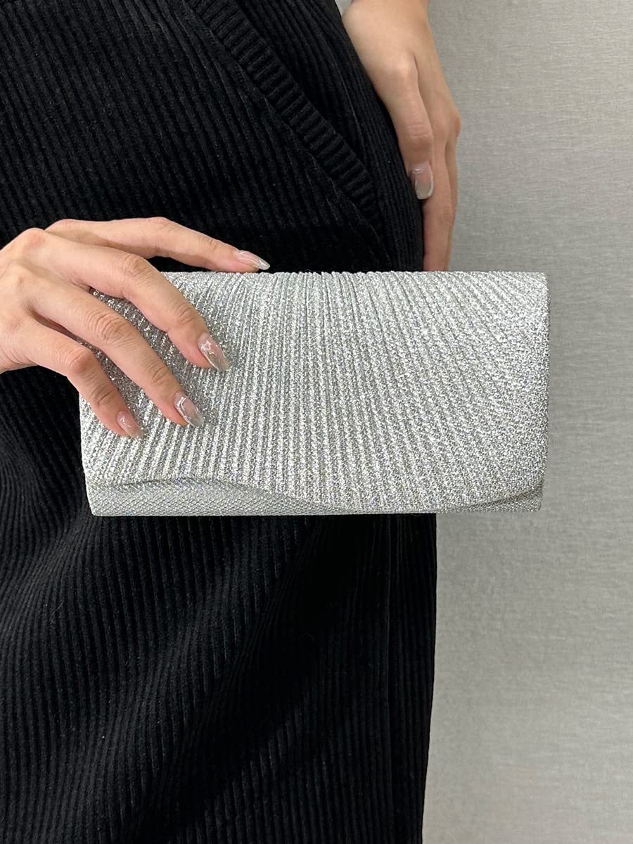 Sparkly Sequin Envelope Clutch Purse for Women - Elegant Evening Bag with Chain for Party, Prom, Wedding & Bridal Events | Perfect for Cocktail Parties, Date Nights & Special Occasions