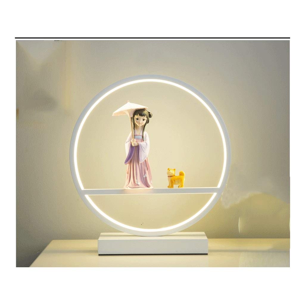 Modern Metal Table Lamp with Power Switch - LED Tricolor Light Source for Bedroom, Study & Nightstand - Perfect for Girls Room, Office or Living Room (Button Switch D, Bulb Not Included) - Cozy Reading & Ambient Lighting
