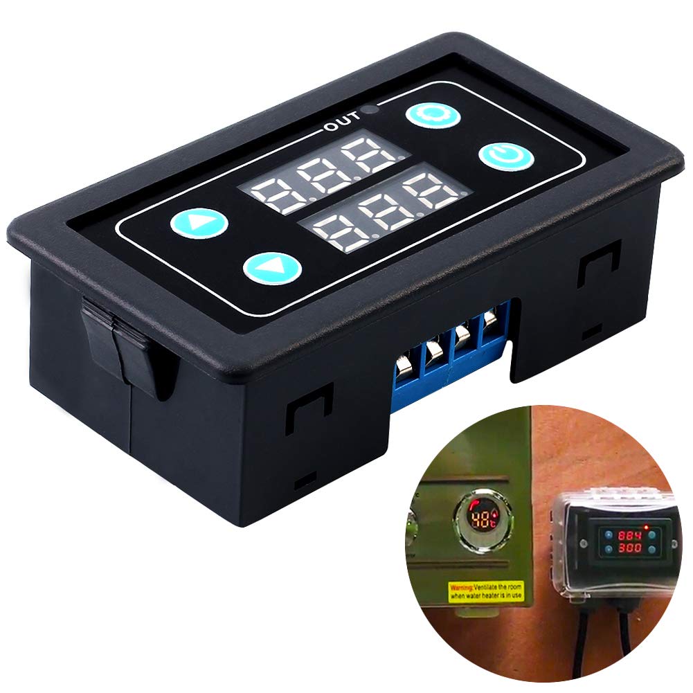 Icstation Digital Timer Relay Switch Module - 0ms to 999h Adjustable Time Delay, AC 85V-265V, LED Display, 110V/120V Compatible - Perfect for Home Automation, Lighting Control & Industrial Equipment