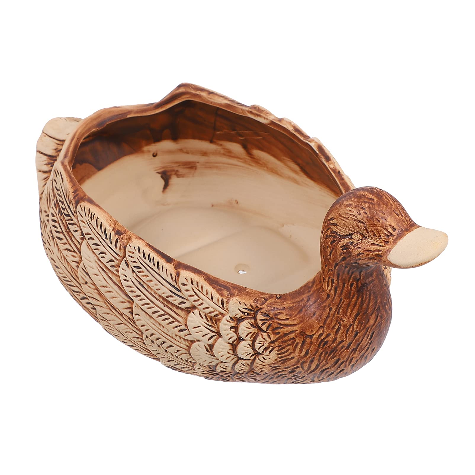 ARTIBETTER Ceramic Succulent Planter with Drainage Hole - Duck Shaped Flower Pot for Indoor & Outdoor Plants (Random Color) - Perfect for Home Decor, Office Desk & Garden Planting
