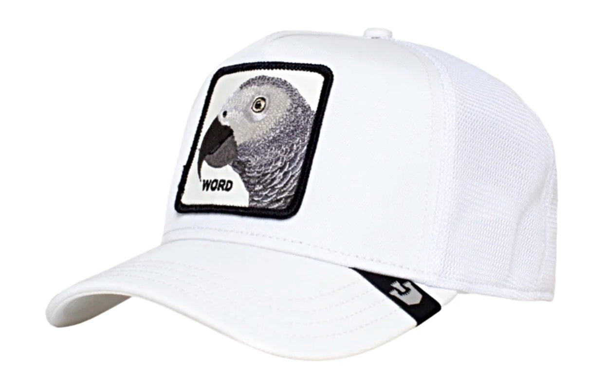 Goorin Platinum Word Trucker Baseball Cap - White Adjustable Snapback Hat for Men & Women | Perfect for Outdoor Activities, Sports, and Casual Wear