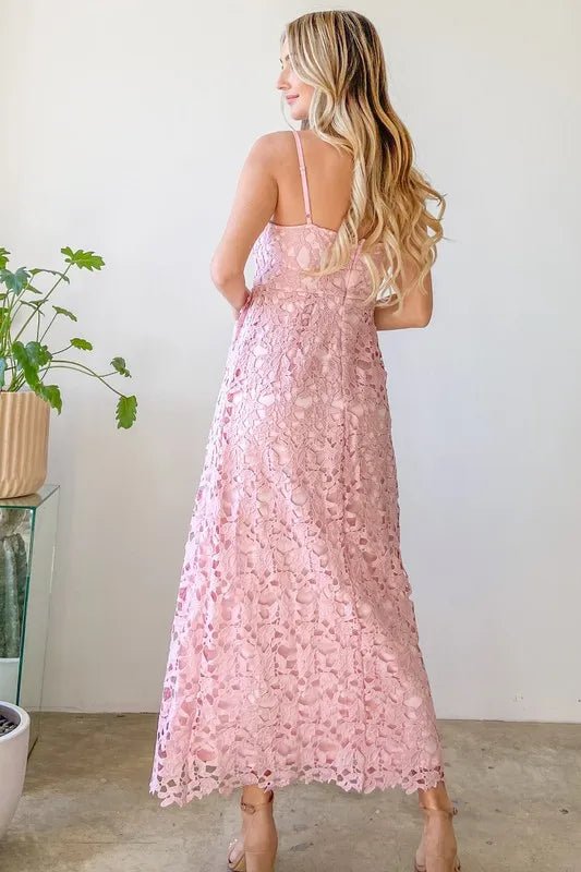 Elegant Lace Maxi Cami Dress for Women - Perfect for Weddings, Parties & Special Occasions | Flowy Boho Summer Dress for Beach Vacations & Date Nights