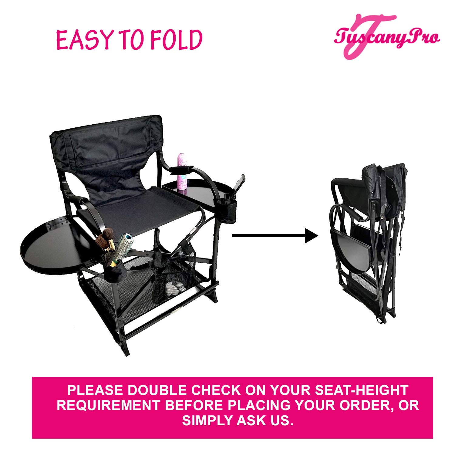 Portable Makeup Stylist Chair with Logo - 25