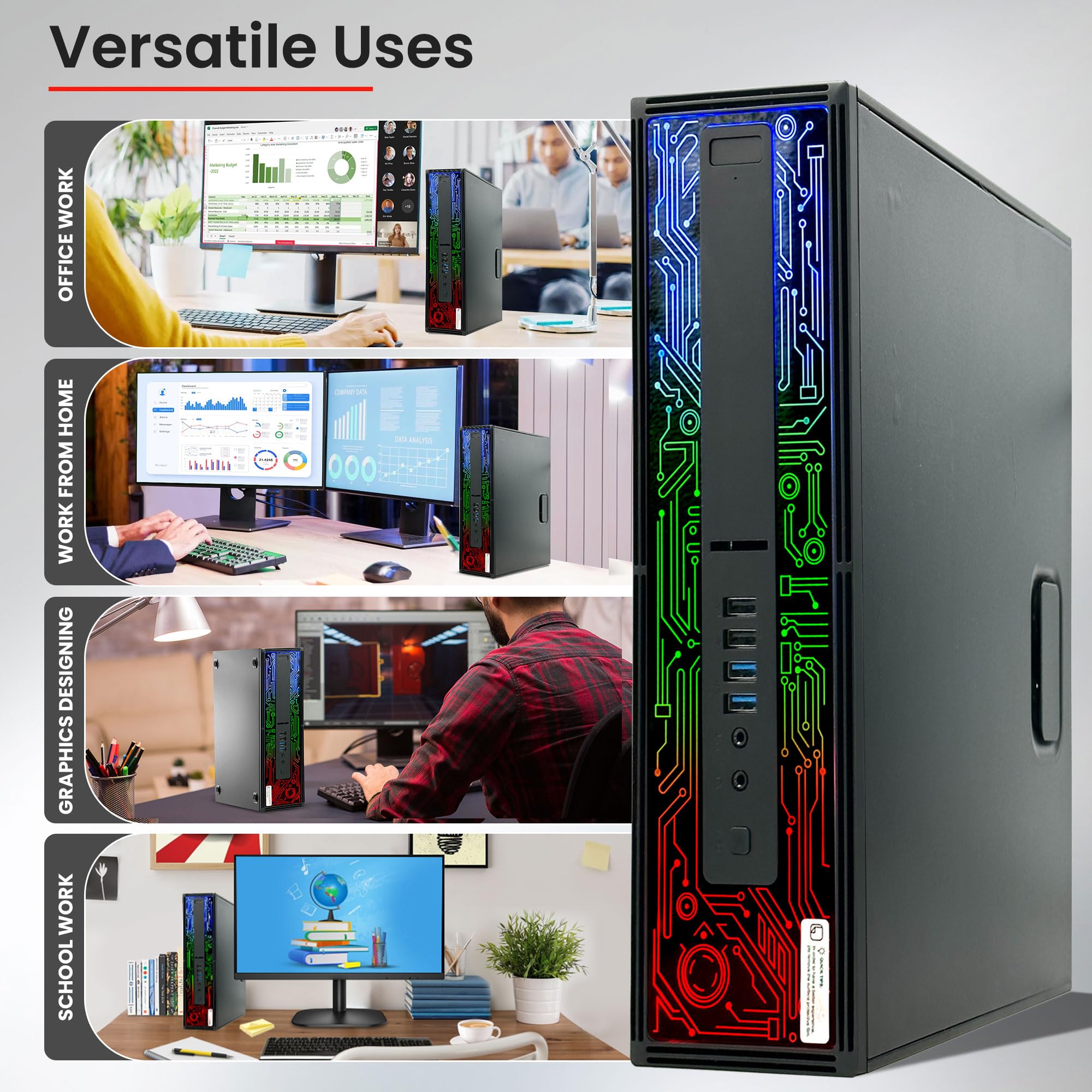 HP G2 RGB Gaming PC Desktop - Intel Core i5-6400 6th Gen, 16GB DDR4 RAM, 1TB SSD, NVIDIA GTX 1050 Ti 4GB - Dual 22
