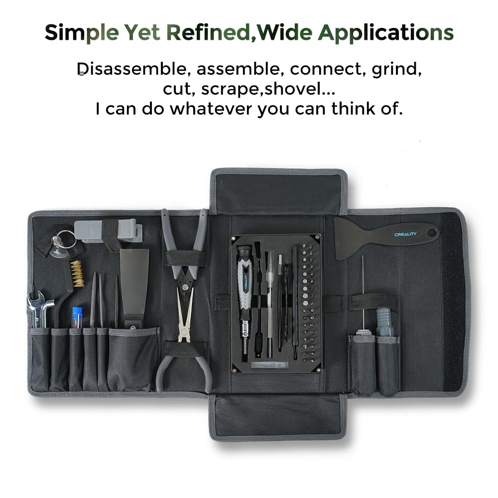 Creality 3D Printer Tool Kit - 74 Pcs Professional 3D Printing Accessories Set with Nozzle Cleaners, Screwdrivers, Wrenches & Storage Bag | Perfect for Ender 3, CR-10, DIY 3D Printing Projects & Maintenance