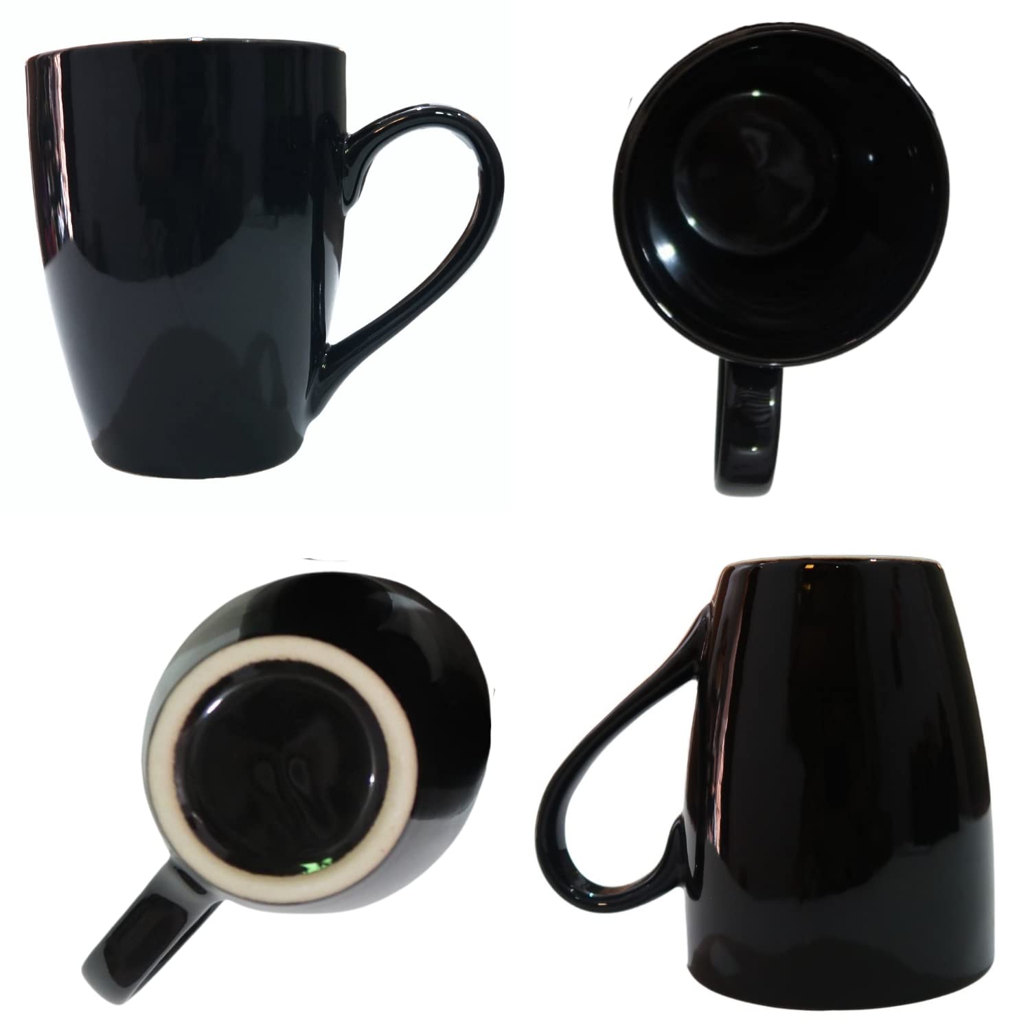 Premium Glossy Black Ceramic Coffee Mug - 10oz Tea & Milk Cup with Handle, Microwave & Dishwasher Safe - Perfect Gift for Best Friend, Office, or Home Use - Elegant Drinking Cup for Coffee Lovers, Breakfast, and Relaxing Moments