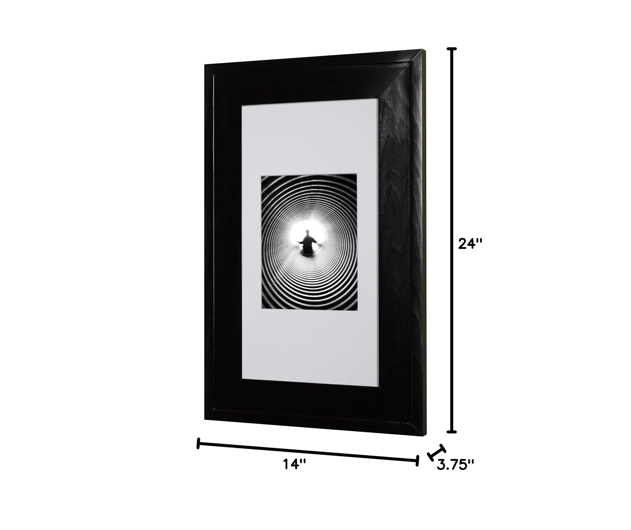 Fox Hollow Furnishings 14x24 Recessed Medicine Cabinet - Solid Wood, No MDF, Adjustable Shelves, Wall Mounted Bathroom Storage (Black) | Perfect for Small Bathrooms, Powder Rooms & Vanity Organization