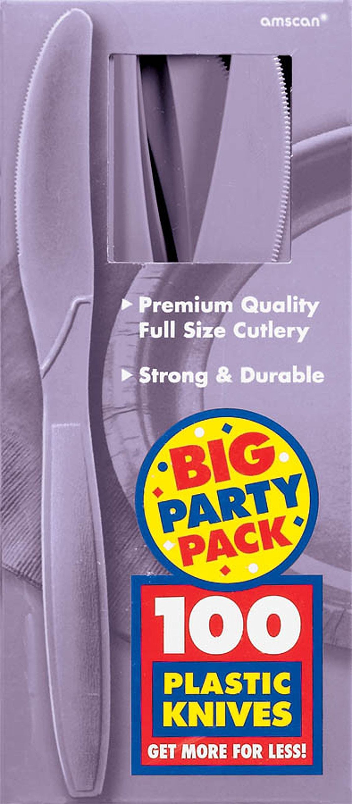 100-Pack Lavender Plastic Knives for Parties, Weddings, Picnics & Events - Disposable Cutlery for Large Gatherings & Outdoor Dining