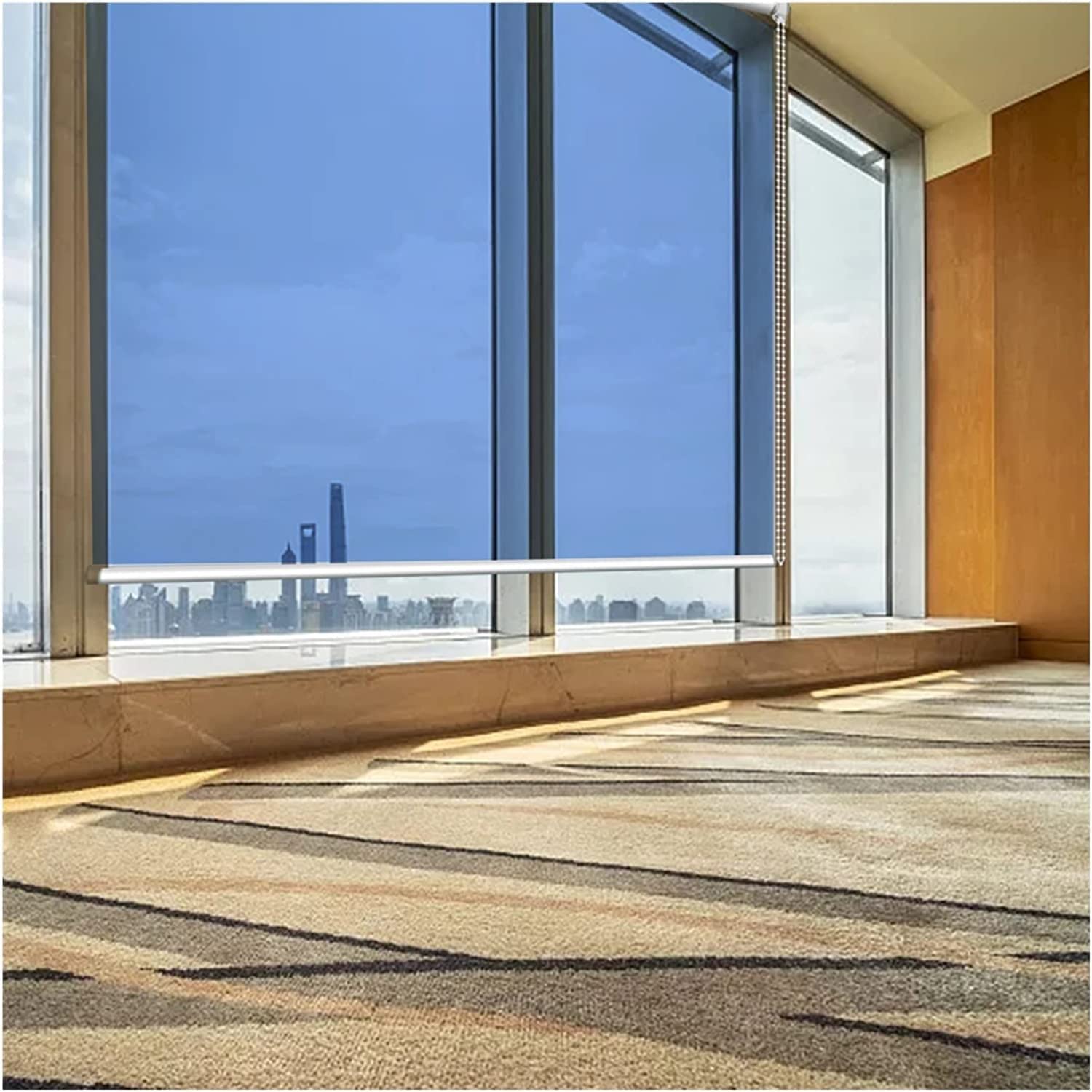 One-Way Mirror Window Privacy Film - Blue Tint See Through, Roll Up Solar Blocking Blinds, Reflective Window Screen for Home & Office Use - Perfect for Bedrooms, Bathrooms, and Glass Doors