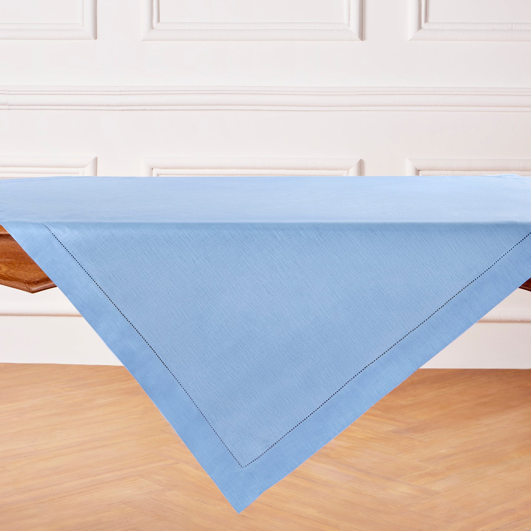 Classic Hemstitch Table Throw - Elegant Linen Table Runner for Dining Room Decor, Wedding & Holiday Table Settings