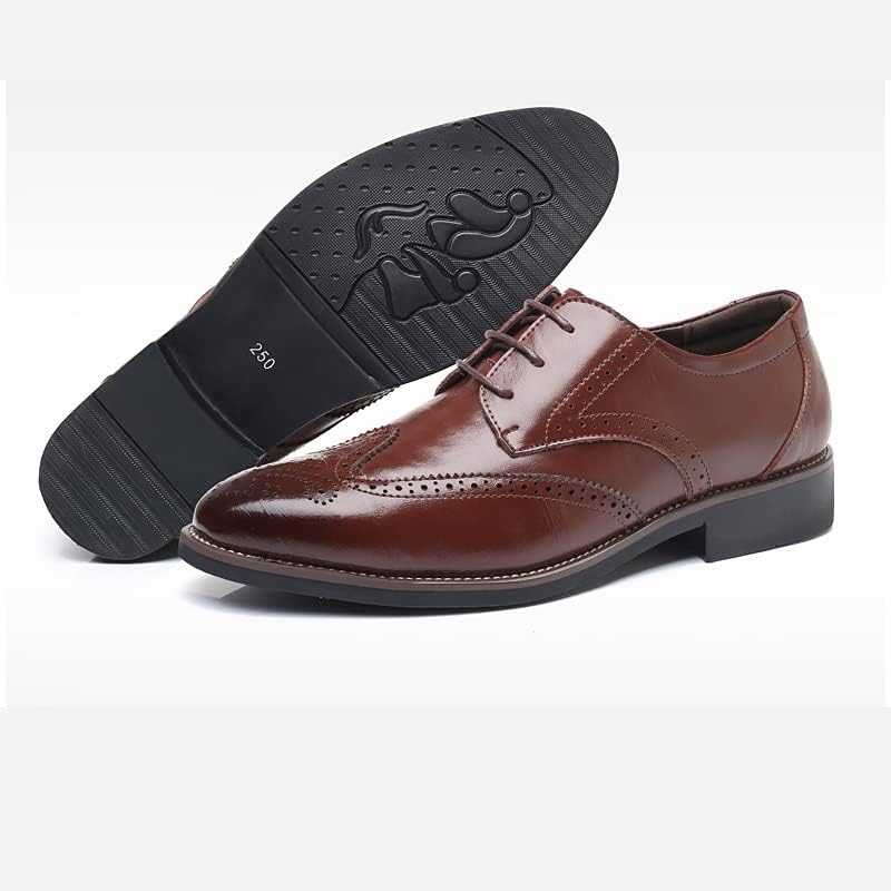 Men's Classic Lace-Up Dress Shoes | Business Oxford Wingtip Shoes for Wedding & Formal Events | Premium Leather Office & Party Footwear