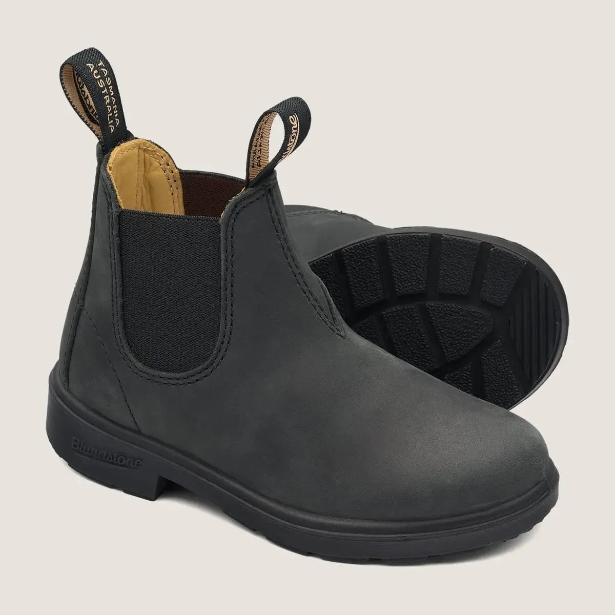 Premium Leather Chelsea Boots for Kids - Blundstone Series 1325 Rustic Black | Comfortable & Durable Children's Boots for School, Outdoor Play & Everyday Wear
