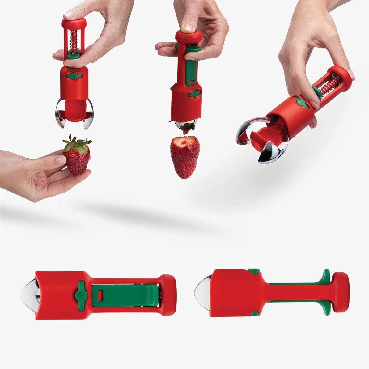 Dreamfarm Hullapit 3-in-1 Berry Huller & Pitter - Strawberry, Cherry & Olive Pitter Tool for Easy Fruit Prep | Perfect for Baking, Jam Making & Kitchen Use