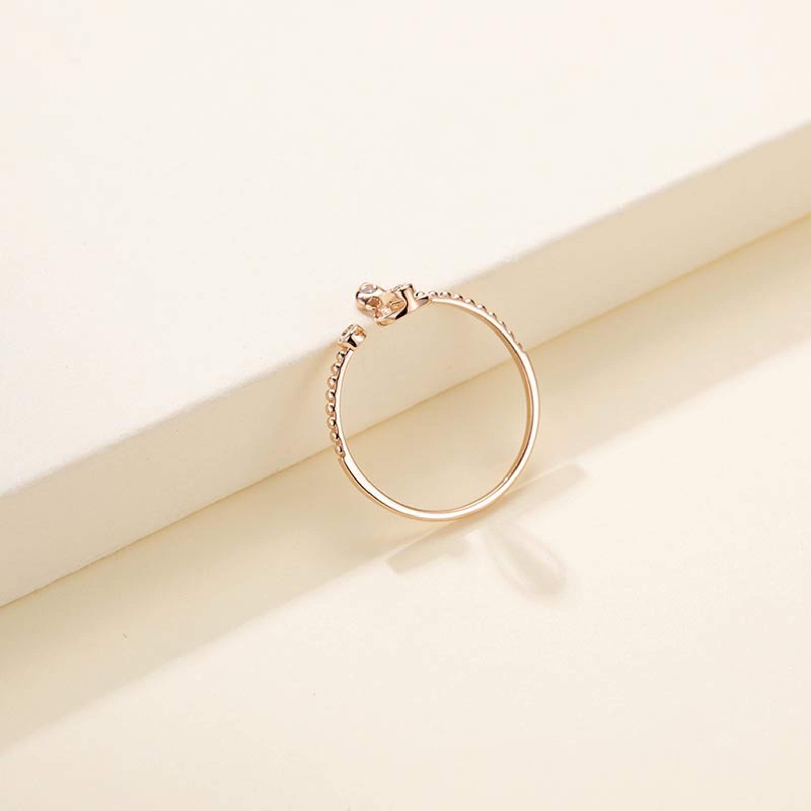 0.05ct Rose Gold Engagement Ring for Women - 18K Rose Gold Diamond Wedding Band, Cute Hot Air Balloon Design, Promise Ring for Girlfriend, Anniversary Gift, Valentine's Day Present
