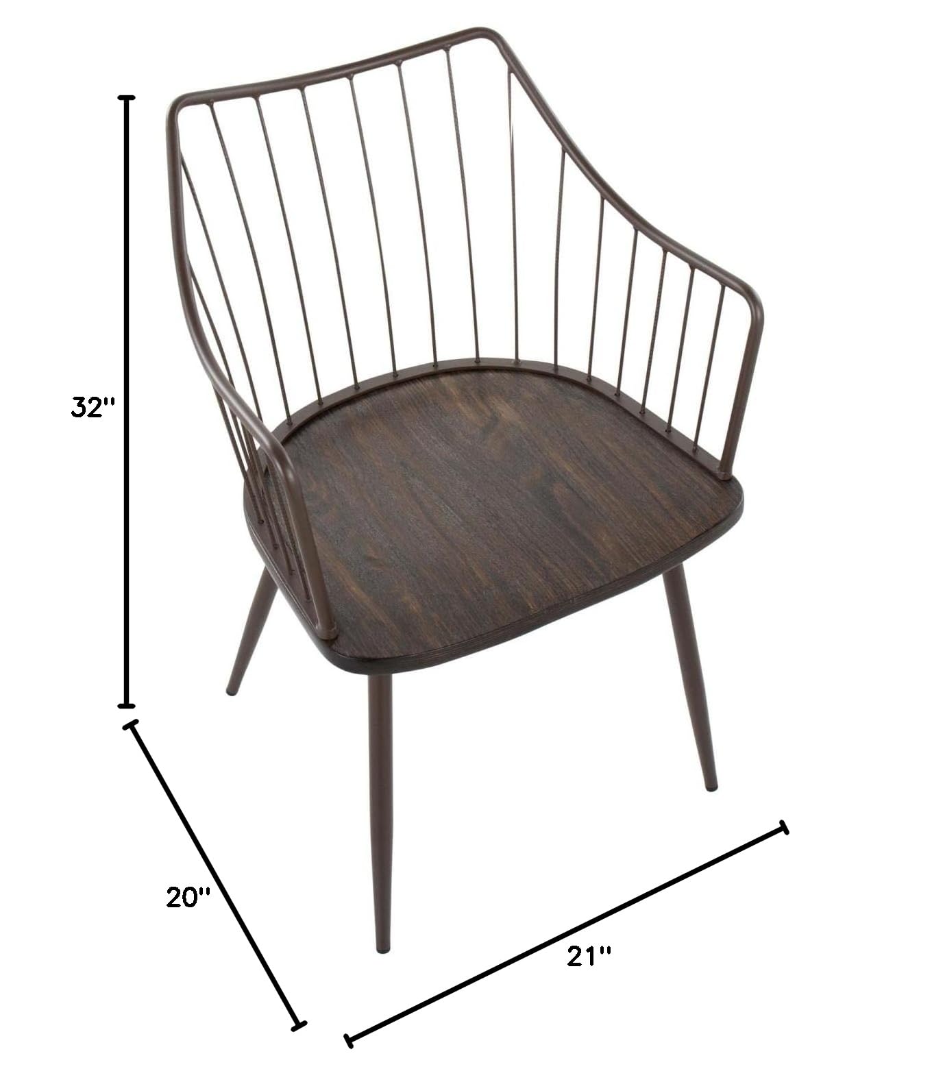 LumiSource Winston Wood Dining Chair - Farmhouse Style Kitchen Chair for Dining Table | Sturdy & Comfortable Seating for Home, Restaurant, and Office Use