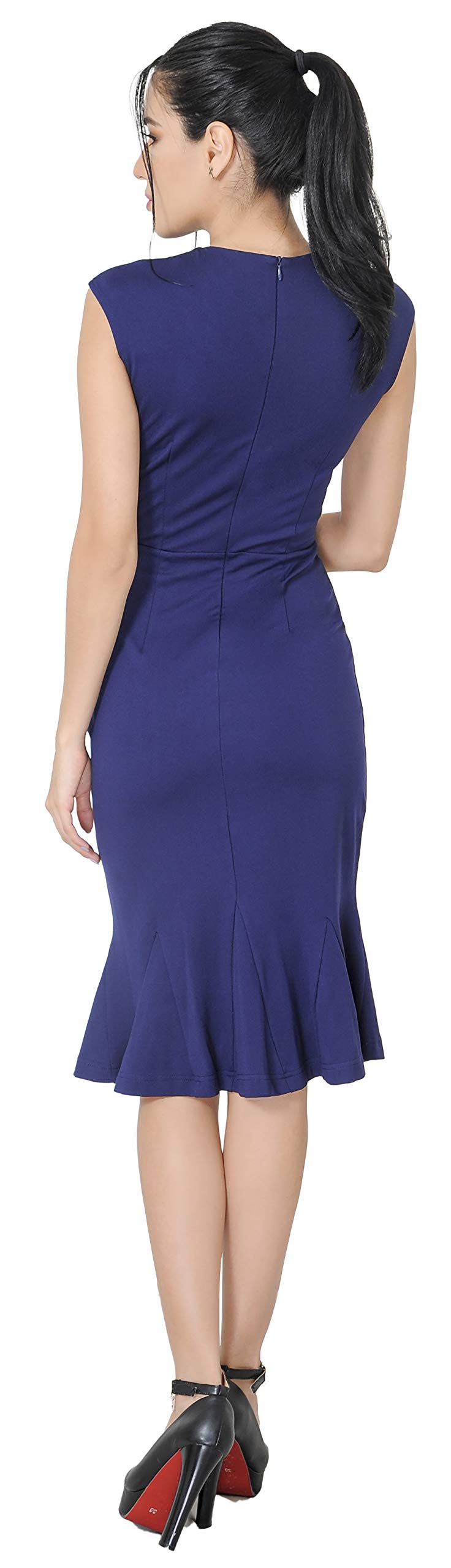 Marycrafts Women's Square Neck Sheath Dress - Business Office Midi Dress for Work, Formal Events & Professional Occasions