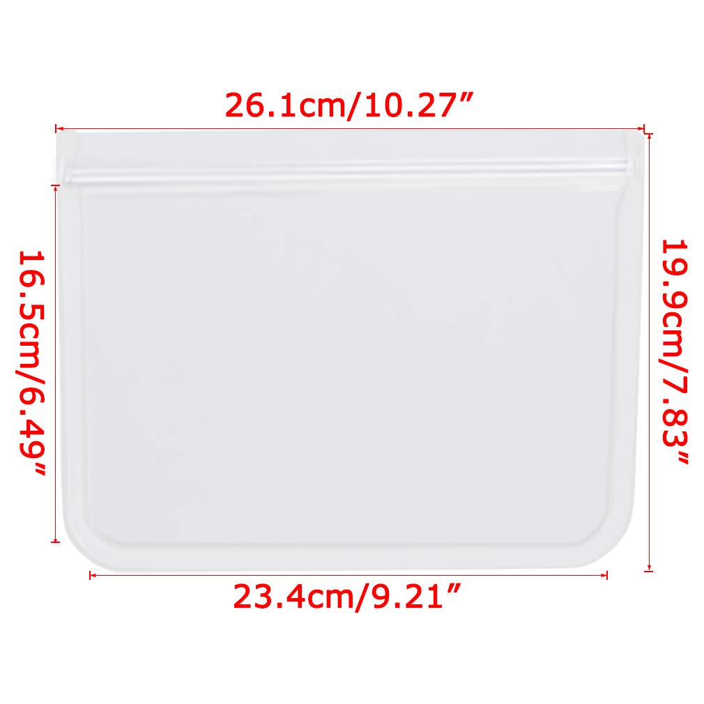 Reusable 1/2 Gallon Freezer Bags - 10 Pack Heavy Duty Food Storage Bags for Vegetables, Meat, Snacks & Sandwich (10.2x7.87 Inch) | Perfect for Meal Prep, Sous Vide & Freezer Organization