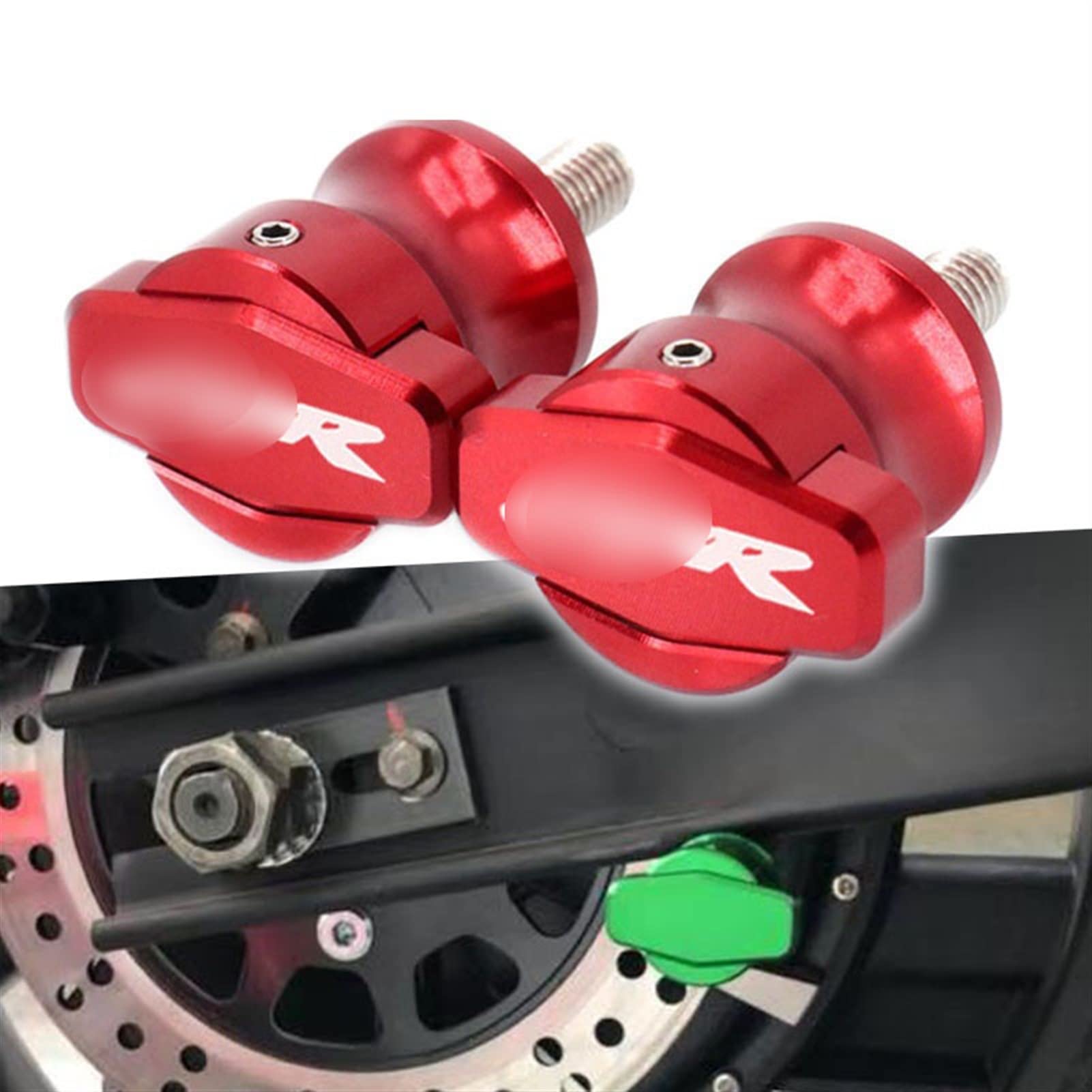 Frame Sliders for Honda CBR600RR 954RR 1000RR - 8MM Screws, Swingarm Spools, Crash Protectors (Green) - Motorcycle Frame Stands for Enhanced Safety and Protection