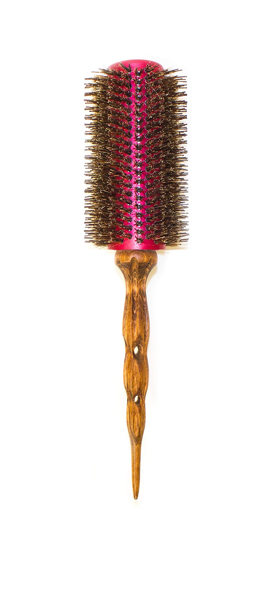 Luxe Ceramic Boar & Nylon Round Hair Brushes - 2 Inch for Smooth Styling & Detangling - Perfect for Salon, Home & Travel Use