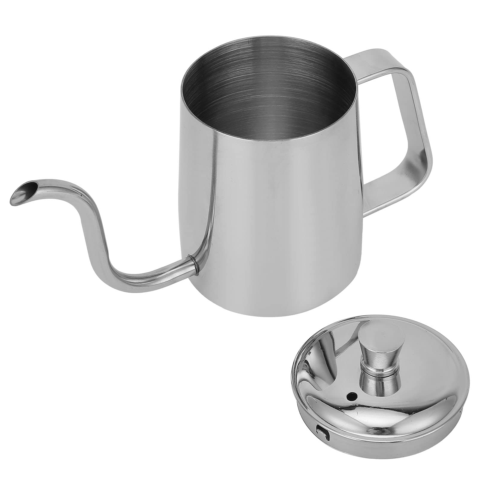 Premium Stainless Steel Coffee Kettle - 350ML Drip Kettle with Smooth Elegant Design for Home, Office, Hotel, Restaurant & Bar Use - Perfect for Pour Over Coffee, Tea Brewing & Hot Water Dispensing (Silver)