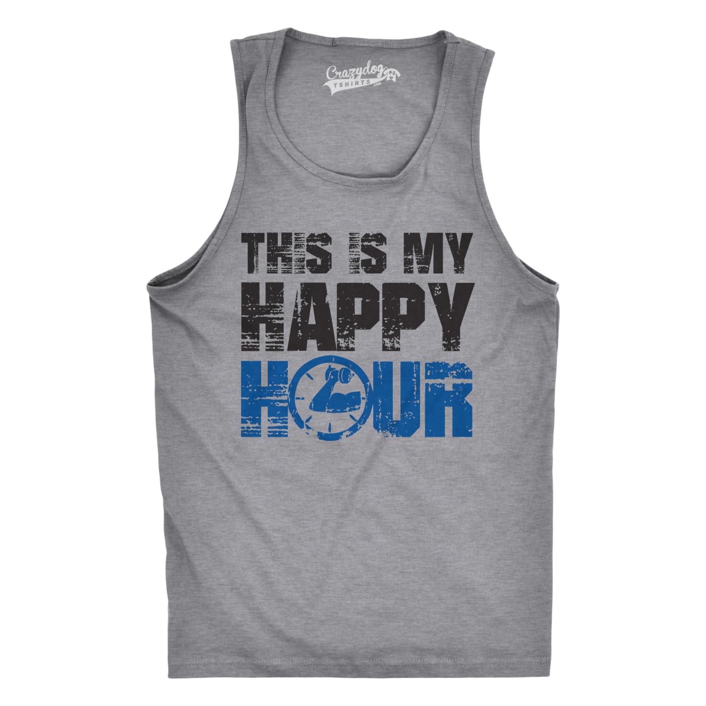 Funny Happy Hour Tank Top for Women - Sleeveless Workout & Fitness Tee - Perfect for Gym, Running, Drinking Parties & Casual Wear