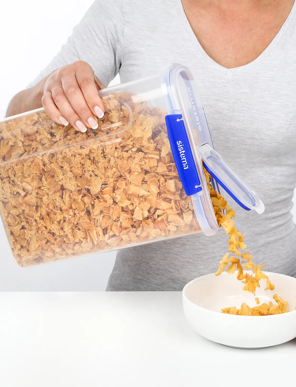 KLIP IT PLUS 4.2L Airtight Cereal Storage Container - Dark Blue Food Saver for Kitchen Pantry Organization & Bulk Food Storage
