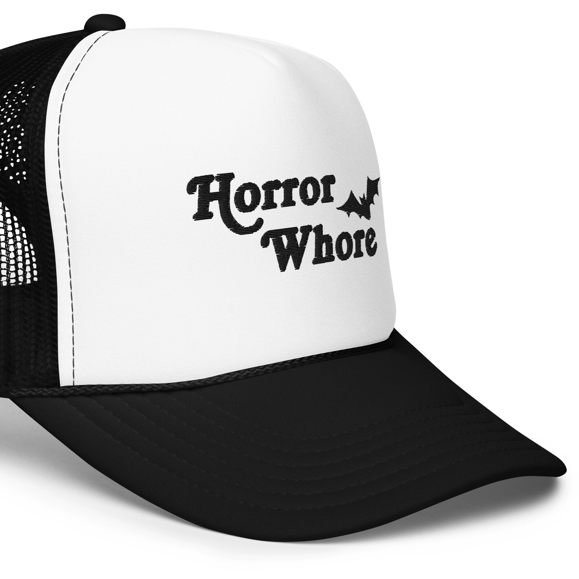 Halloween Trucker Hat - Embroidered Horror & Retro Fall Hat for Costume Parties, Haunted Houses & Seasonal Festivals