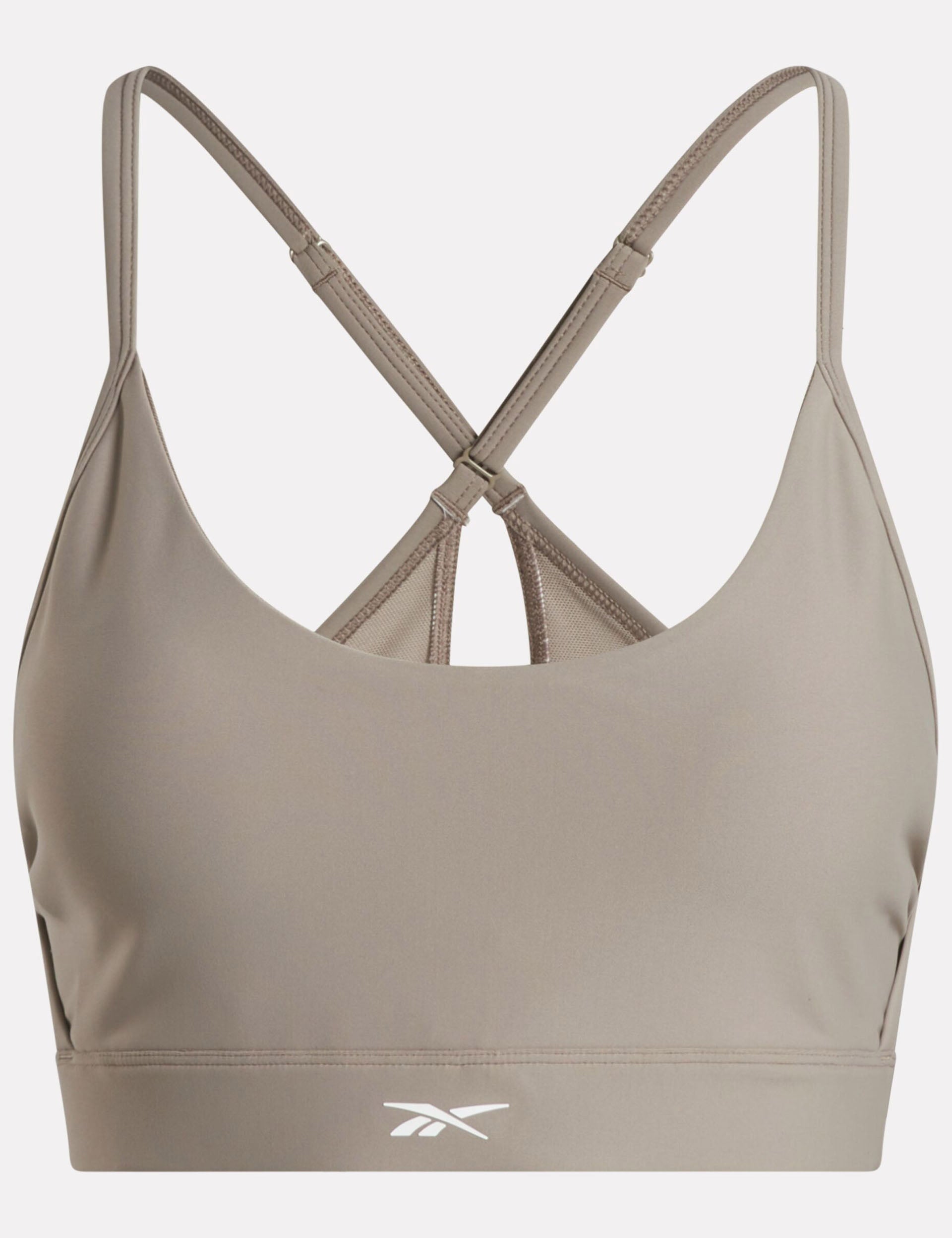 Lux Strappy Sports Bra - Gritty Grey - High Support Workout Top for Running, Yoga & Gym