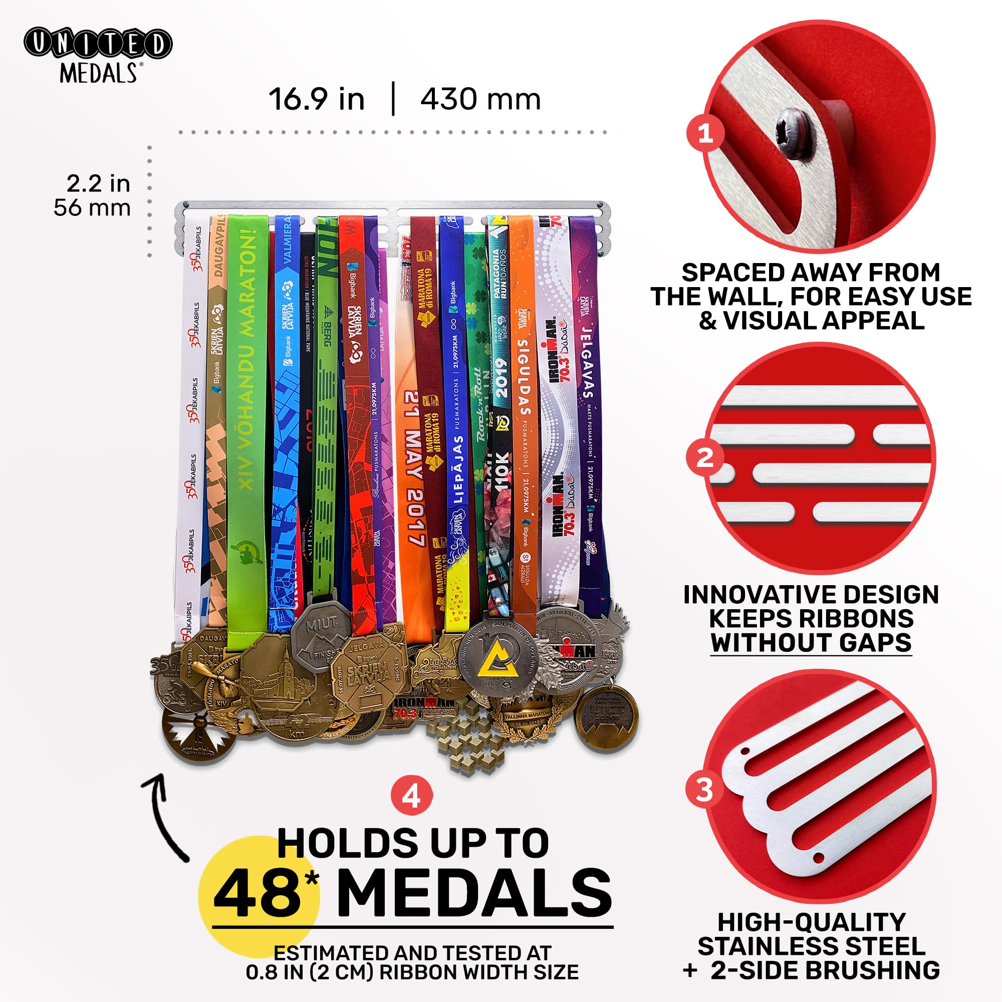 Beast Mode Medal Holder - Heavy Duty Steel Medal Hanger Display Rack for Awards & Trophies - Perfect for Sports Competitions, Marathons, and Achievement Displays