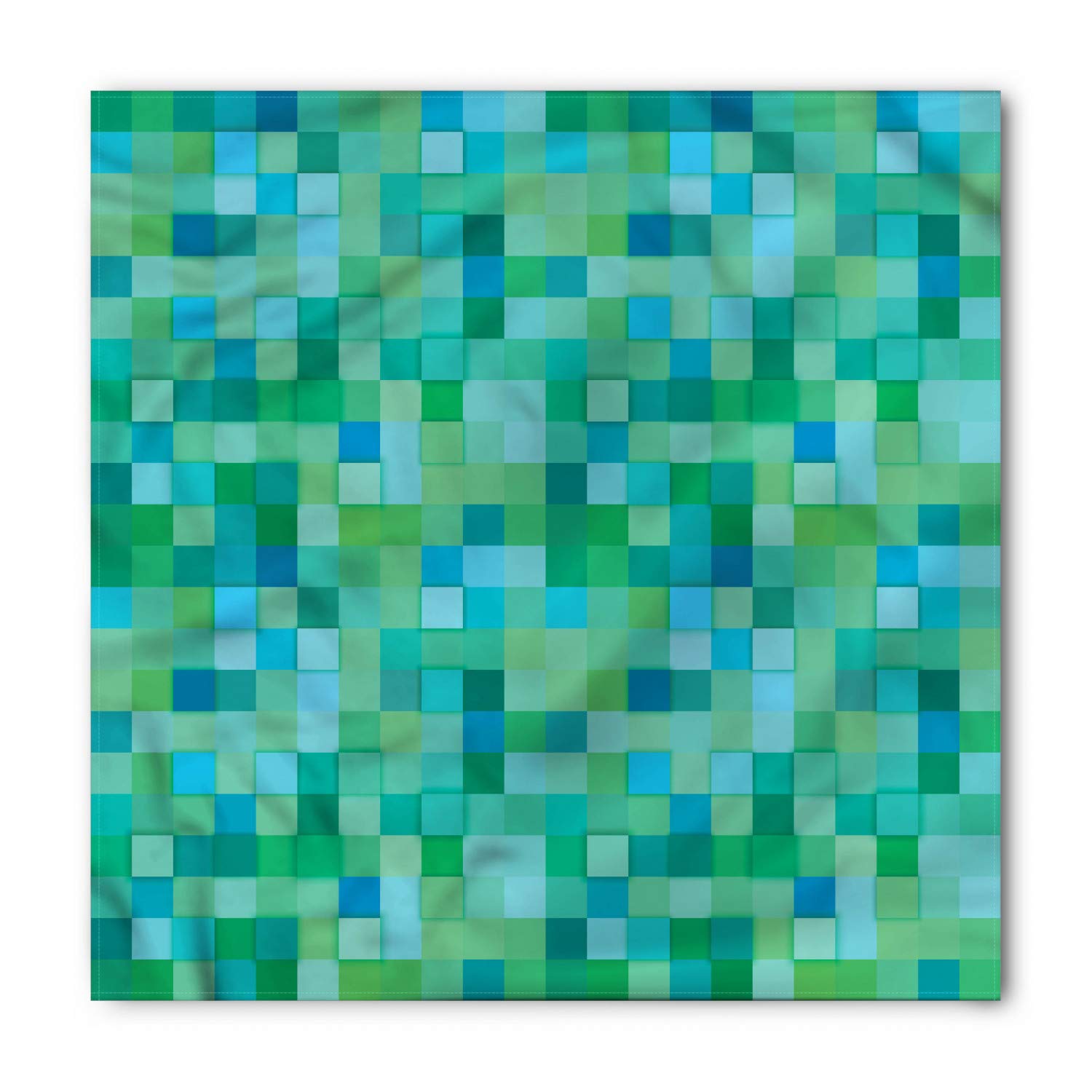 Ambesonne Teal Bandana - Stylish Cube Pattern Unisex Head & Neck Scarf for Men & Women | Perfect for Outdoor Activities, Music Festivals & Fashion Accessories