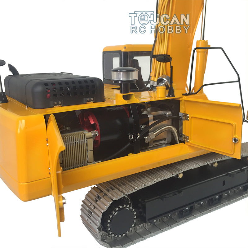1/14 LESU PC360 Metal Excavator Truck Tracks Kit with Sprocket, ESC Motor & Metal Cabin - Heavy Duty Grab Grapple Bucket for RC Construction Vehicles - Perfect for RC Model Building, Construction Simulation & Collectors