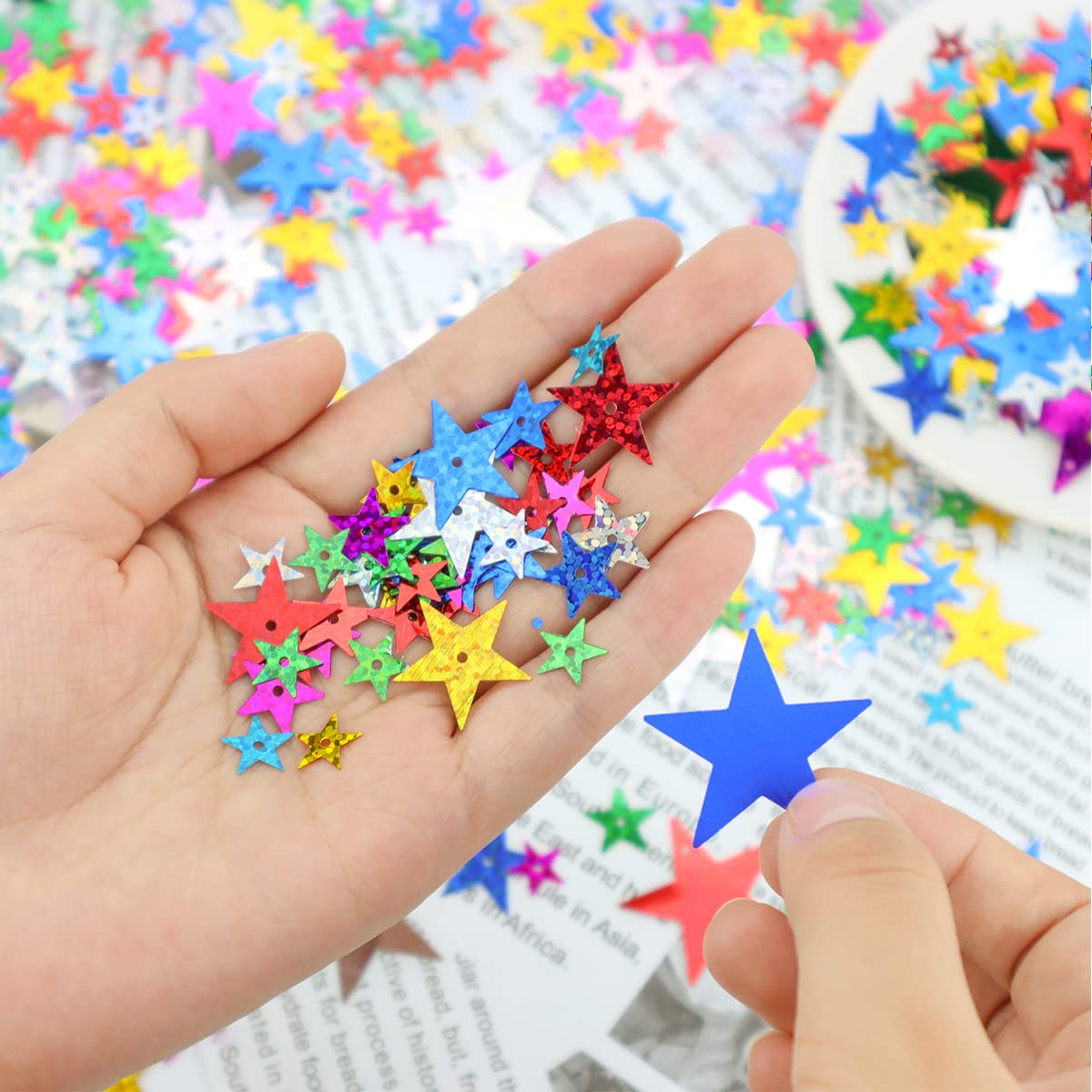 10mm 13mm 20mm 30mm Star Sequins Spangles - Gold Foil Iron on Sequins for DIY Crafts, Greeting Cards, Wedding Decor, Christmas Ornaments, Clothing Embellishment, Jewelry Making