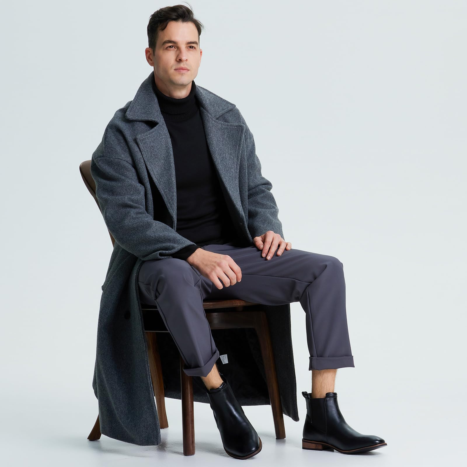 Rollda Men's Chelsea Boots - Casual Slip-On Ankle Boots with Elastic for Dress & Everyday Wear | Perfect for Office, Outings & Formal Events