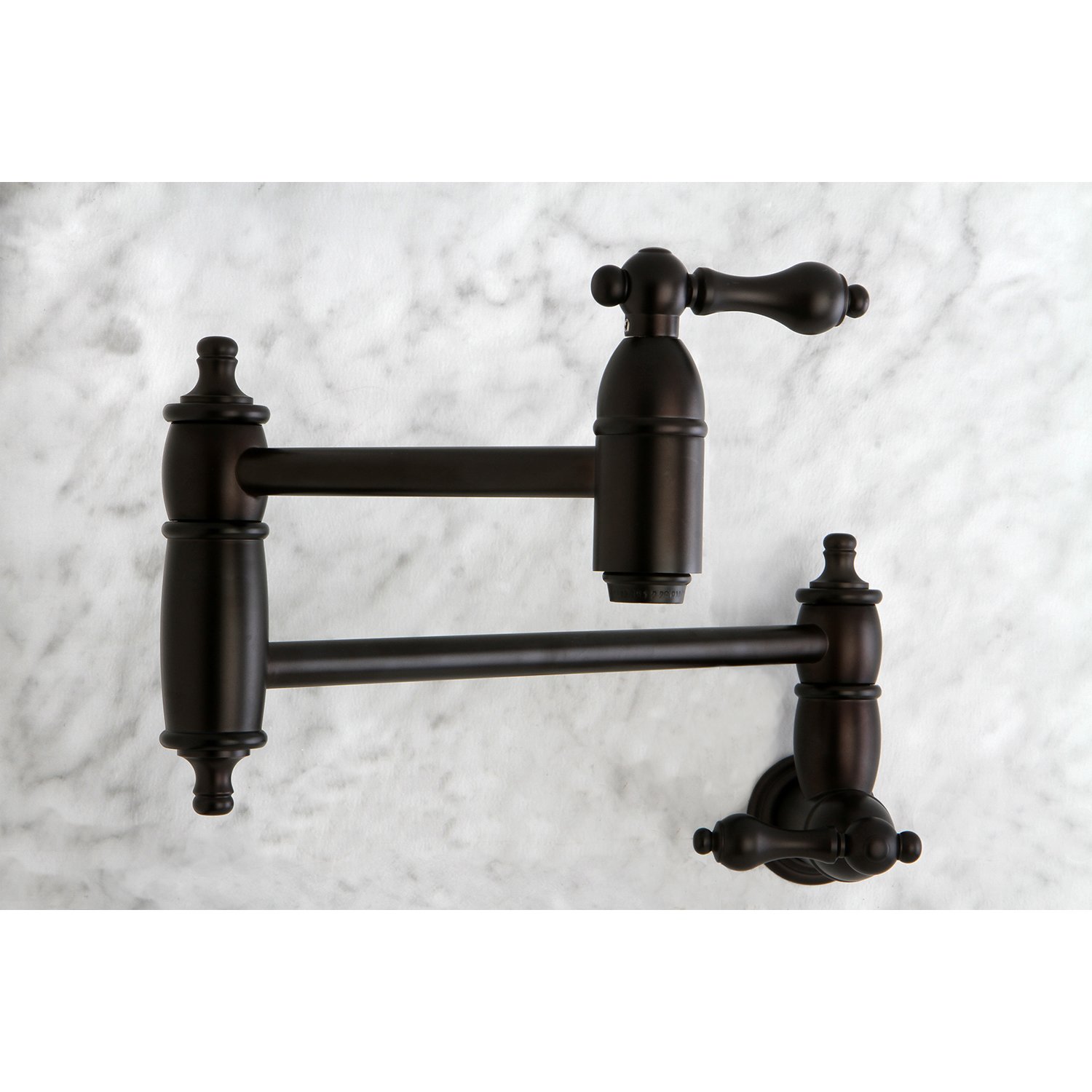 Kingston Brass KS3105AL 8-1/8-Inch Oil Rubbed Bronze Pot Filler Faucet - Wall Mounted Kitchen Sink Faucet for Cooking, Filling Pots & Watering Plants