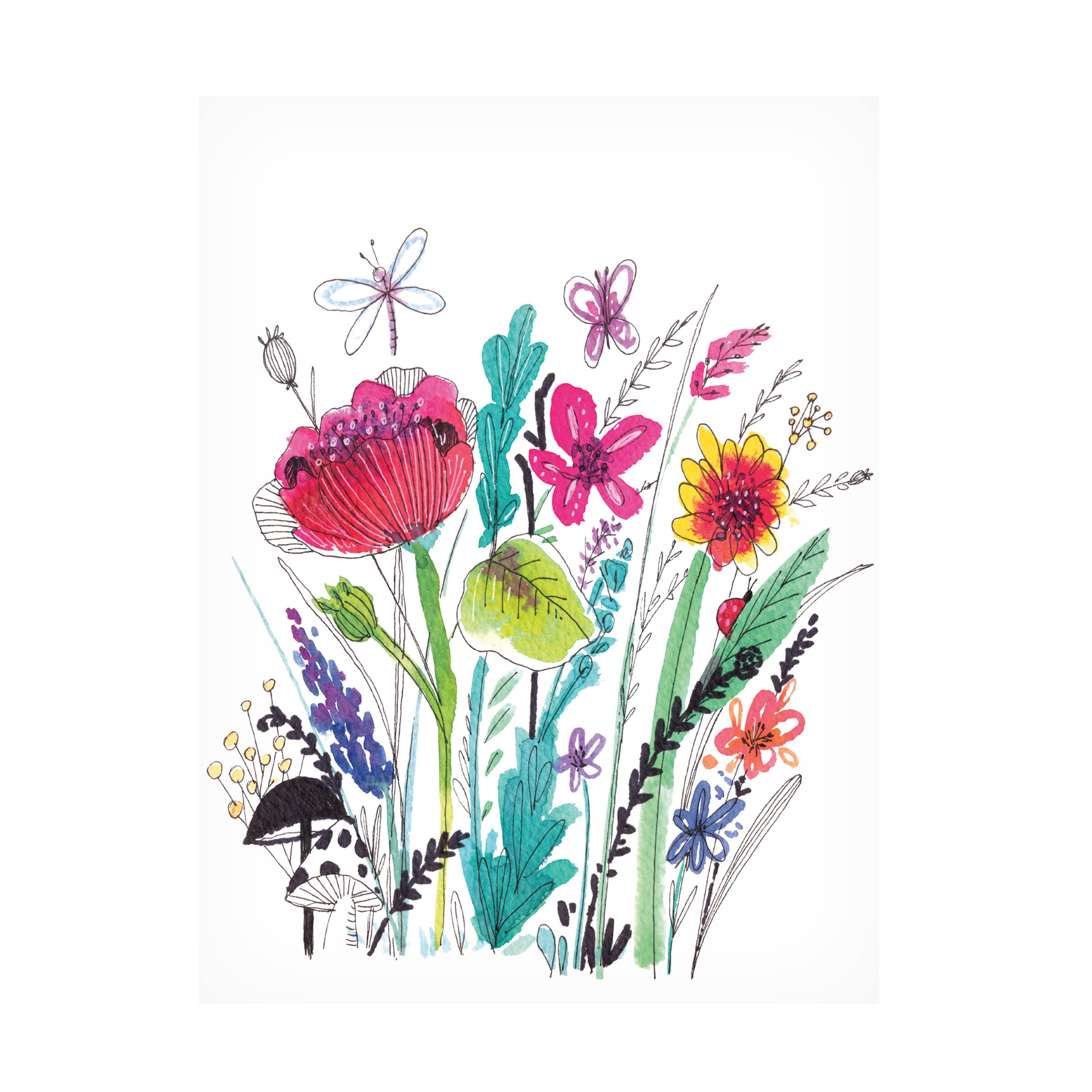 Trademark Fine Art 'Free Floral III' Canvas Wall Art by Larisa Hernandez - Modern Floral Painting for Living Room, Bedroom & Office Decor