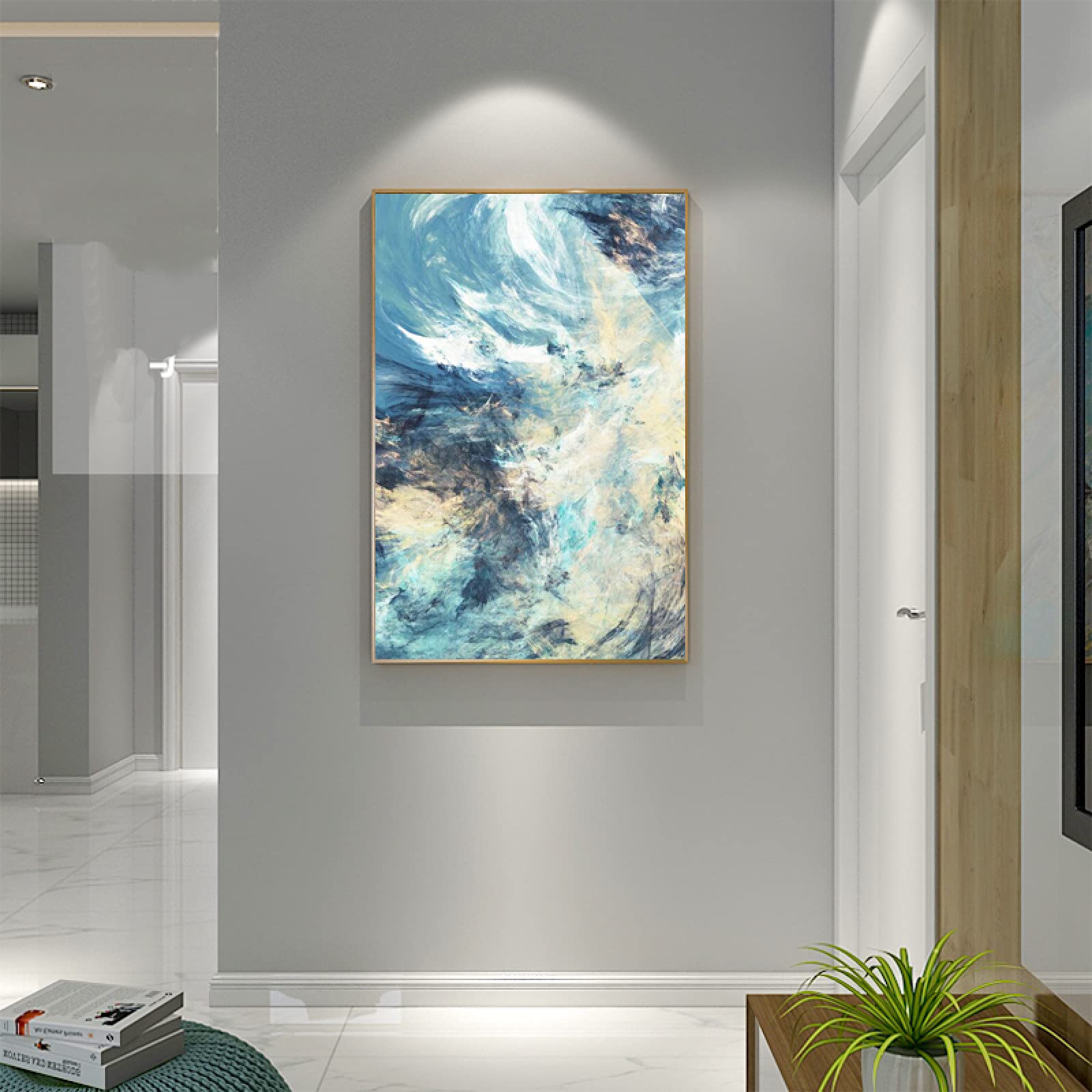Hand Painted Abstract Oil Painting on Canvas - Modern Wall Art Decor with Colorful Lines for Living Room, Bedroom, Office | Perfect for Home, Hotel and Dining Room Decoration | Vibrant Contemporary Artwork for Wall Display