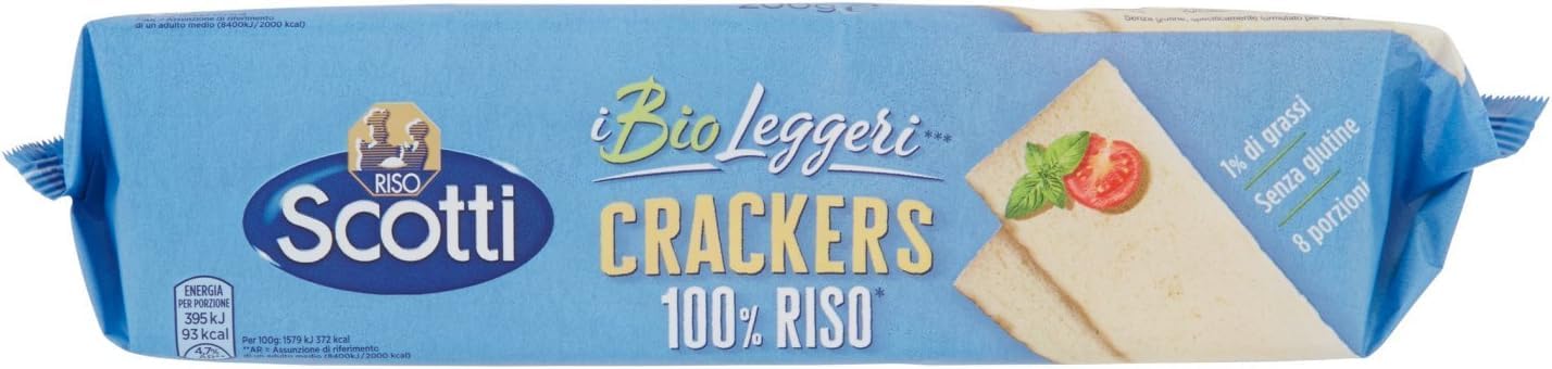 Scotti Gluten Free Rice Crackers 200g - 100% Natural, Light & Crispy Snacks for Healthy Eating, Keto & Vegan Diets - Perfect for On-the-Go, Lunch Boxes & Party Platters
