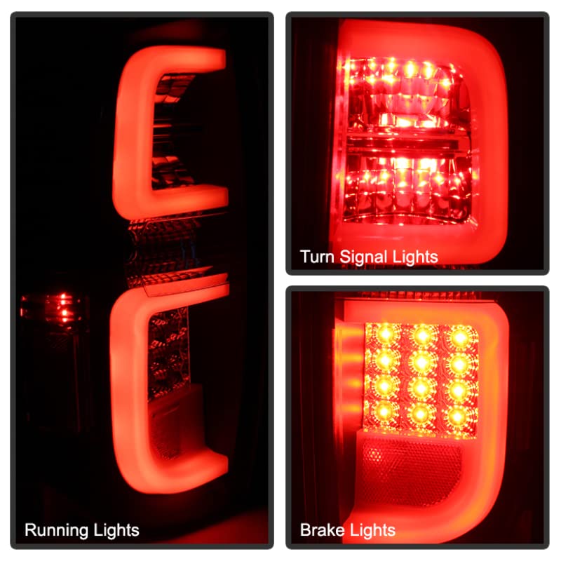 Spyder Auto 5080196 LED Tail Lights for Cars - Black/Clear Smoke Lens - High Visibility Brake Lights - Perfect for Night Driving & Enhanced Safety