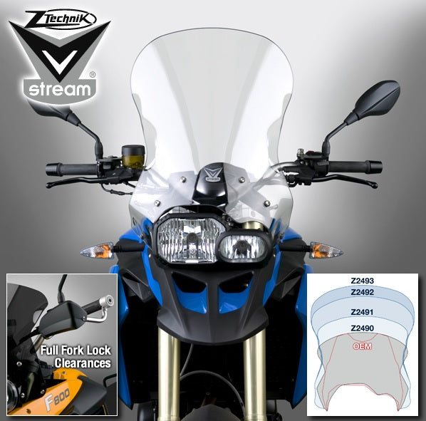 ZTechnik F800GS & F650GS VStream Medium Touring Windshield - High-Quality Motorcycle Windshield for BMW F800GS & F650GS - Perfect for Long-Distance Riding and Adventure Tours