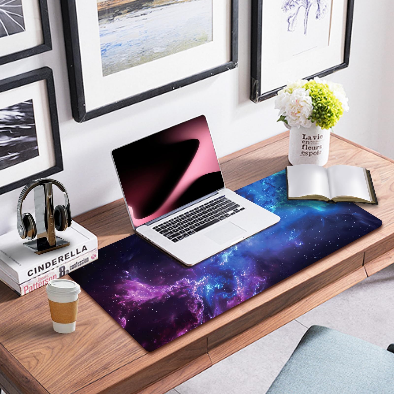 Galaxy XXL Gaming Mouse Pad & Desk Mat - 31.5 x 15.75 Inch Waterproof Non-Slip Extended Mousepad for Keyboard and Mouse - Perfect for PC Gaming, Office Work & Home Use
