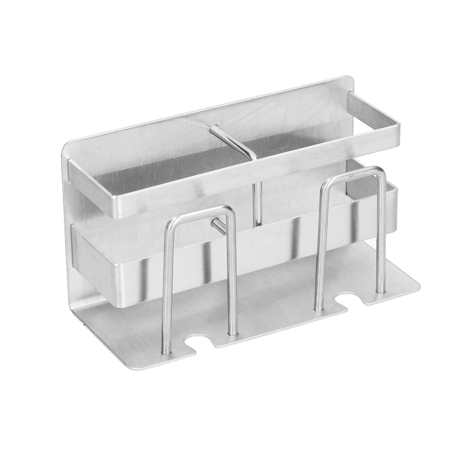 Stainless Steel Toothbrush Holder - Rustproof Metal Bathroom Organizer for Toothpaste & Toothbrush Storage - Perfect for Bathroom Countertop, Sink, or Vanity Organization