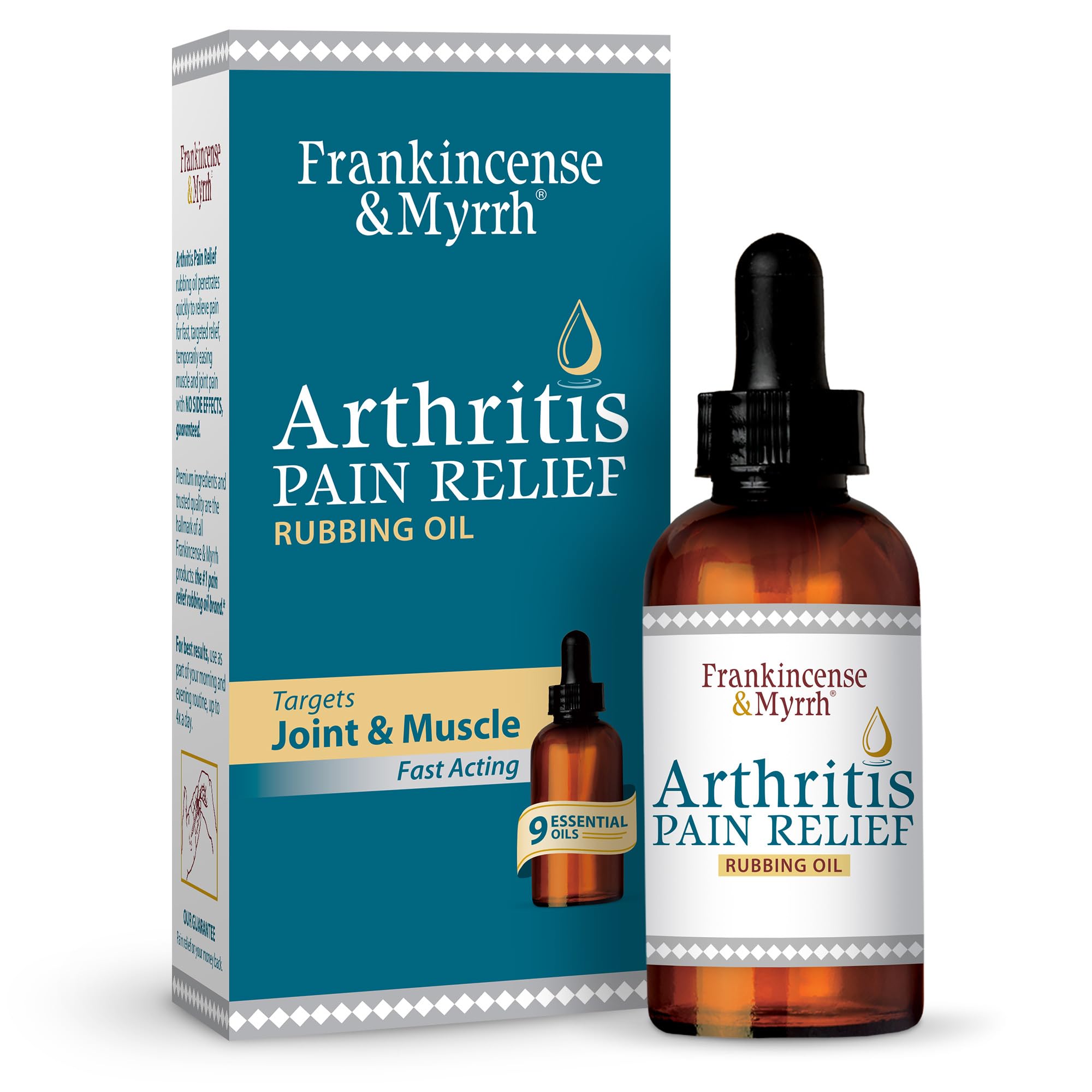 Frankincense & Myrrh Essential Oil for Arthritis Pain Relief - Natural Joint & Muscle Rub for Sciatica, Back, Neck, Hands, Knees & Shoulders - 2 fl.oz Therapeutic Massage Oil - Perfect for Post-Workout Recovery & Daily Pain Management